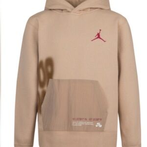 Boys Nike Jordan Nothing But Nylon Beige Hoodie Size Large 12-13 Years